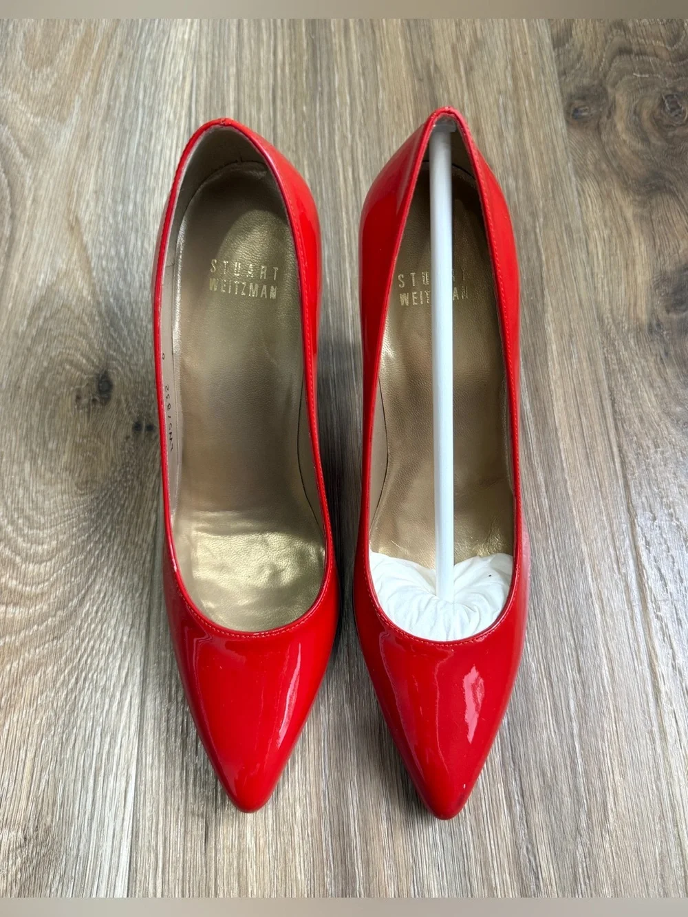 Stuart Weitzman Power Pimento Neon Patent Leather Pumps Size 6M